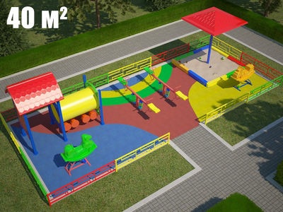 Площадка для детского сада 10х4 Вариант-3